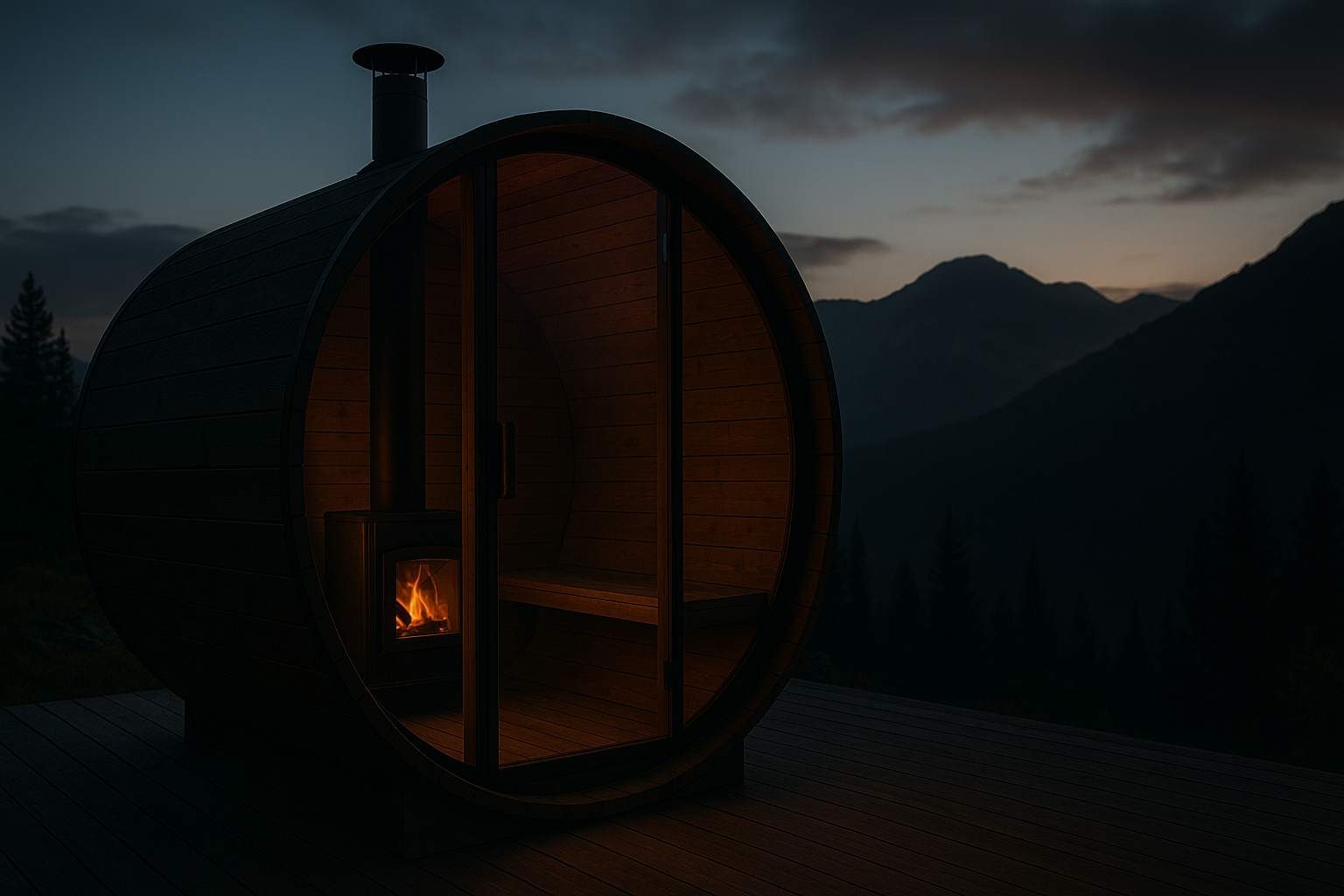 Luxury outdoor sauna hero